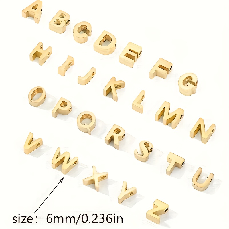 26 English Alphabet Additions Stainless Steel Letter Pendant